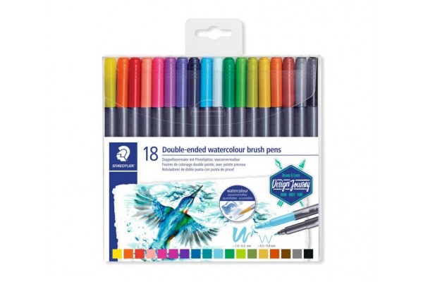ΣΕΤ ΜΑΡΚΑΔΟΡΟΙ ΜΕ ΔΙΠΛΗ ΜΥΤΗ WATERCOLOUR BRUSH PENS (ΠΙΝΕΛΟ) STAEDTLER 18ΤΕΜ