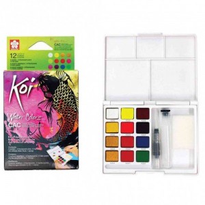 ΣΕΤ WATERCOLOURS Creative Art Colors 12 ΧΡΩΜΑΤΑ+ΑΞΕΣΟΥΑΡ KOI SAKURA