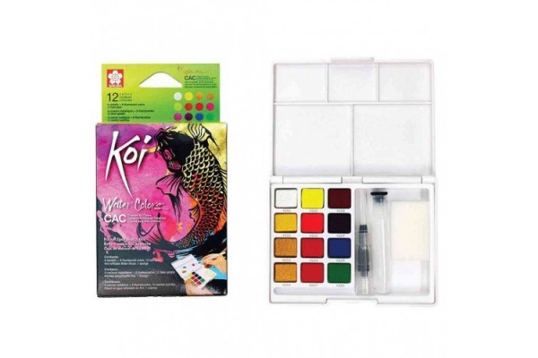 ΣΕΤ WATERCOLOURS Creative Art Colors 12 ΧΡΩΜΑΤΑ+ΑΞΕΣΟΥΑΡ KOI SAKURA