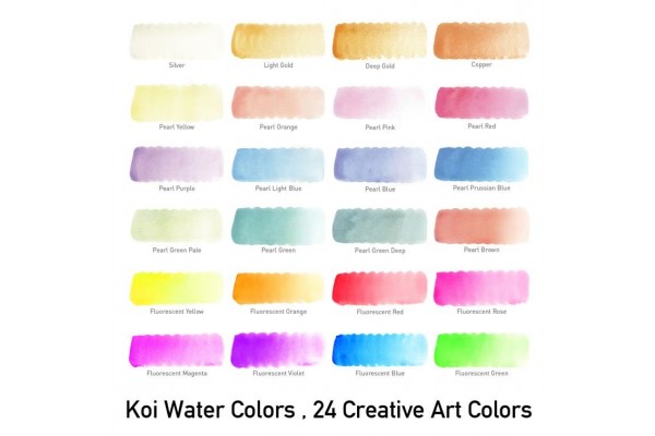 ΣΕΤ WATERCOLOURS Creative Art Colors 24 ΧΡΩΜΑΤΑ+ΑΞΕΣΟΥΑΡ  KOI SAKURA