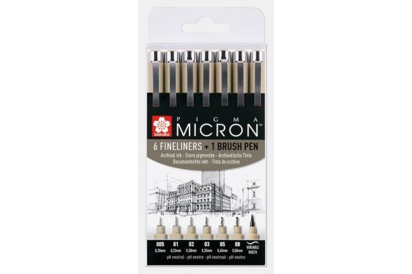 ΜΑΡΚΑΔΟΡΑΚΙΑ PIGMA MICRON  ΣΕΤ6 ΣΥΝ 1 ΠΙΝΕΛΟ(005/01/02/03/05/08/1 PIGMA BRUSH)
