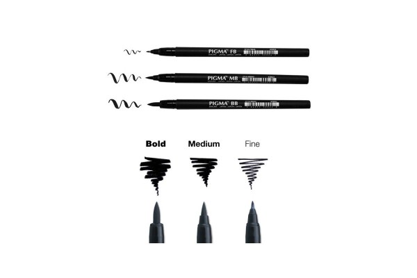 ΜΑΡΚΑΔΟΡΑΚΙΑ PIGMA BRUSH PEN ΣΕΤ3(FINE/MEDIUM/BOLD)