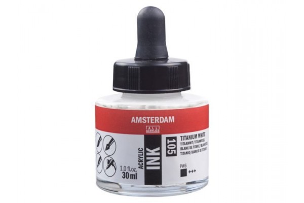 ΜΕΛΑΝΙ INK AMSTERDAM 30ml 105 TITANIUM WHITE