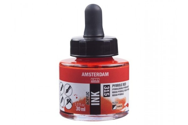 ΜΕΛΑΝΙ INK AMSTERDAM 30ml 315 PYRROLE RED
