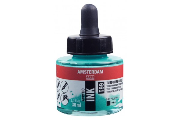 ΜΕΛΑΝΙ INK AMSTERDAM 30ml 661 TURQUOISE GREEN