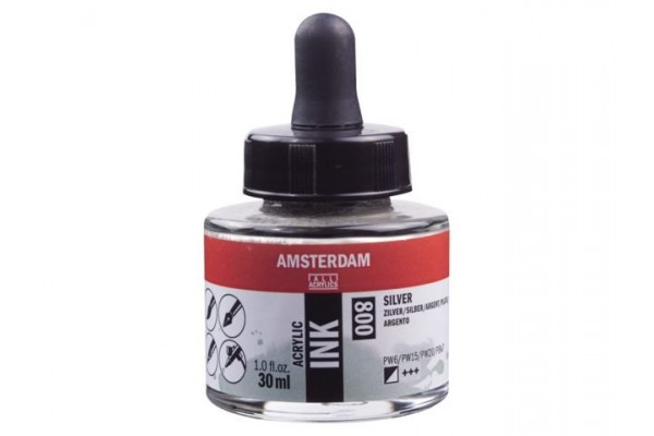 ΜΕΛΑΝΙ INK AMSTERDAM 30ml 800 SILVER