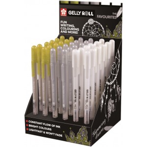 ΒΙΤΡΙΝΑ ΜΑΡΚΑΔΟΡΟΙ GELLY ROLL ΜΕΤΑΛΛΙΚΟΙ ΧΡΥΣΟ- ΑΣΗΜΙ- ΛΕΥΚΟ