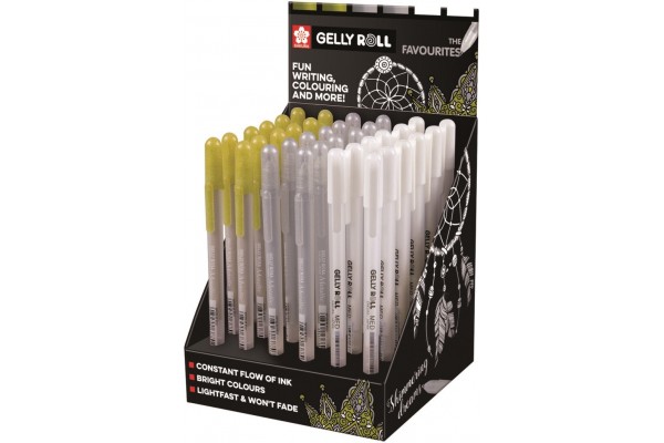 ΒΙΤΡΙΝΑ ΜΑΡΚΑΔΟΡΟΙ GELLY ROLL ΜΕΤΑΛΛΙΚΟΙ ΧΡΥΣΟ- ΑΣΗΜΙ- ΛΕΥΚΟ