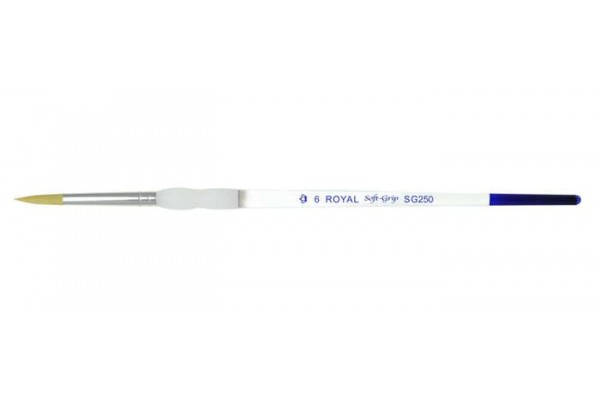 ΠΙΝΕΛΟ ΣΤΡΟΓΓΥΛΟ Νο 6 SOFTGRIP ΑΚΡΥΛΙΚΟ-ΛΑΔΙ-ΑΚΟΥΑΡΕΛΑ SG250-6