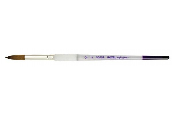 ΠΙΝΕΛΟ ΣΤΡΟΓΓΥΛΟ Νο 12 SOFTGRIP ΑΚΡΥΛΙΚΟ-ΛΑΔΙ-ΑΚΟΥΑΡΕΛΑ SG75R-12