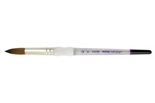 ΠΙΝΕΛΟ ΣΤΡΟΓΓΥΛΟ Νο 20 SOFTGRIP ΑΚΡΥΛΙΚΟ-ΛΑΔΙ-ΑΚΟΥΑΡΕΛΑ SG75R-20