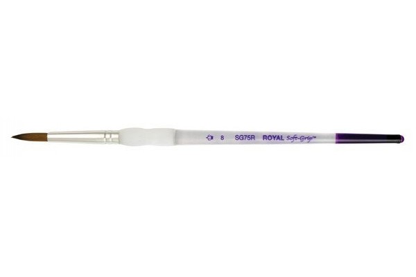ΠΙΝΕΛΟ ΣΤΡΟΓΓΥΛΟ Νο 8 SOFTGRIP ΑΚΡΥΛΙΚΟ-ΛΑΔΙ-ΑΚΟΥΑΡΕΛΑ SG75R-8