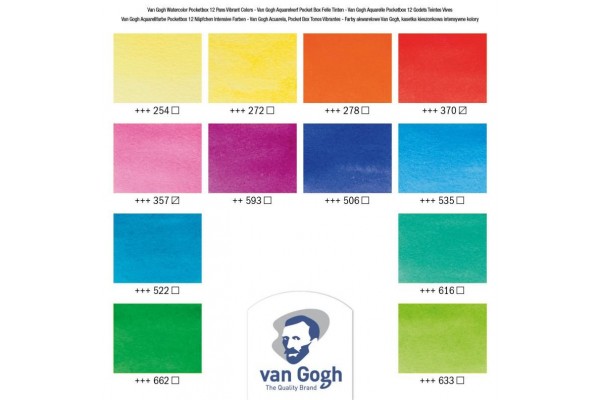 WATERCOLOUR POCKET BOX VAN GOGH ΣΕ ΠΑΣΤΙΛΙΕΣ 12 ΧΡΩΜΑΤΑ Vibrant selection