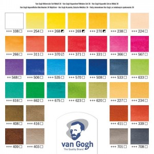 ΣΕΤ WATERCOLOUR ΠΑΣΤΙΛΙΕΣ ΣΕ ΜΕΤΑΛΛΙΚΗ ΚΑΣΕΤΙΝΑ VAN GOGH 36 ΧΡΩΜΑΤΩΝ