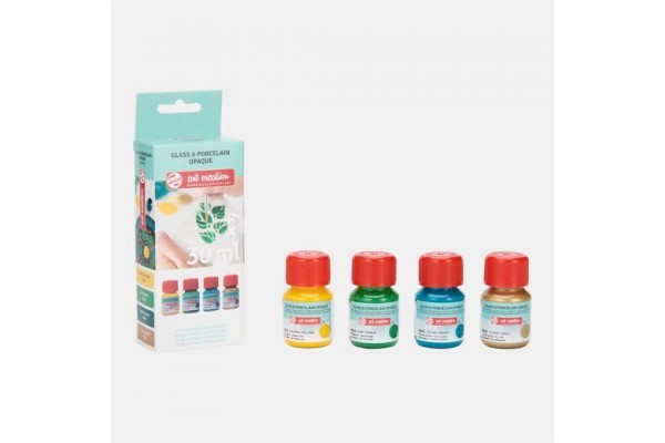 ΧΡΩΜΑΤΑ ΓΙΑ ΓΥΑΛΙ & ΠΟΡΣΕΛΑΝΗ Opaque ΣΕΤ 4Χ30ML GREEN GOLD (2010-6032-6035-8020)
