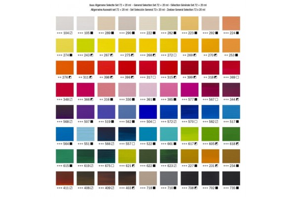 ΣΕΤ ΑΚΡΥΛΙΚΑ AMSTERDAM 72x20ml GENERAL SELECTION