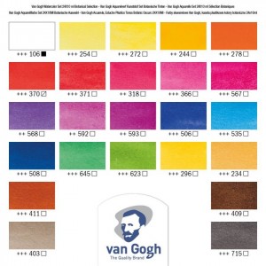 ΣΕΤ WATERCOLOUR ΠΑΣΤΙΛΙΕΣ ΣΕ ΠΛΑΣΤΙΚΗ ΘΗΚΗ VAN GOGH 24ΤΕΜ Botanical selection