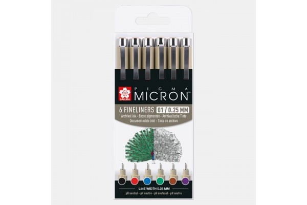 ΜΑΡΚΑΔΟΡΑΚΙ PIGMA MICRON 01 BASIC ΣΕΤ 6 ΧΡΩΜΑΤΩΝ