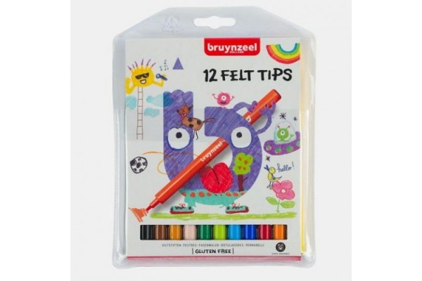ΜΑΡΚΑΔΟΡΟΙ ΖΩΓΡΑΦΙΚΗΣ BRUYNZEEL FELT TIPS ΣΕΤ 12ΤΕΜ