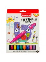 ΜΑΡΚΑΔΟΡΟΙ ΖΩΓΡΑΦΙΚΗΣ BRUYNZEEL FELT TIPS TRIPLE ΣΕΤ 10ΤΕΜ