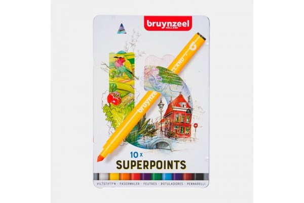 ΜΑΡΚΑΔΟΡΟΙ ΖΩΓΡΑΦΙΚΗΣ BRUYNZEEL SUPER POINTS ΣΕΤ 10ΤΕΜ