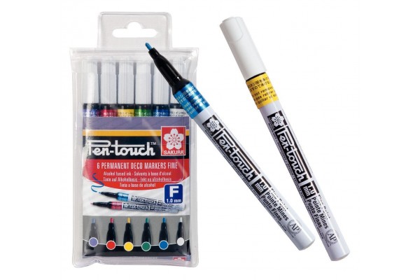 ΜΑΡΚΑΔΟΡΟΙ SAKURA ΣΕΤ 6ΤΕΜ PEN-TOUCH FINE