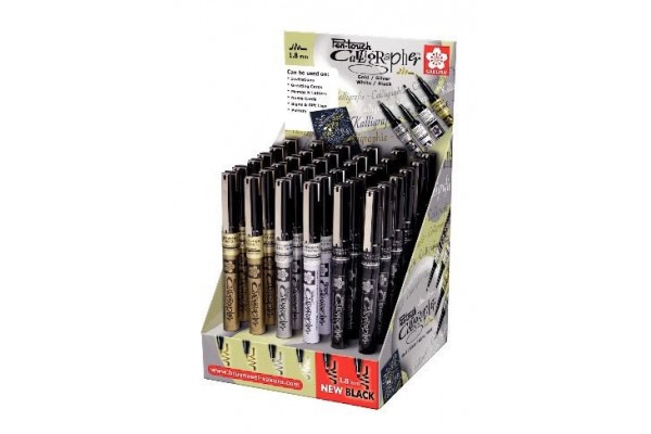 ΒΙΤΡΙΝΑ ΜΑΡΚΑΔΟΡΟΙ ΚΑΛΛΙΓΡΑΦΙΑΣ 1.8MM SAKURA (ΧΡΥΣΟ/ΑΣΗΜΙ/ΜΑΥΡΟ)
