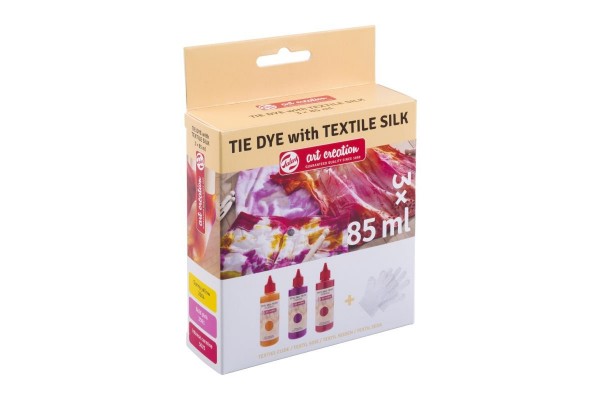 ΣΕΤ ΧΡΩΜΑΤΑ ΓΙΑ ΥΦΑΣΜΑ 3X85ML TIE DYE WITH TEXTILE SILK PINK