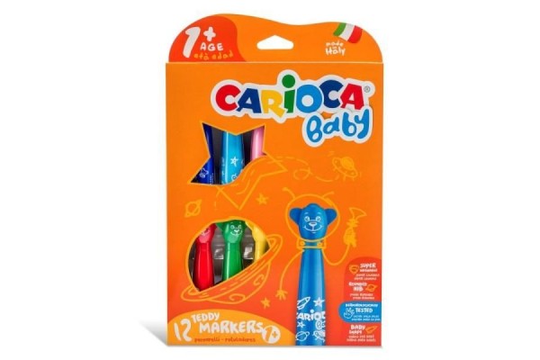 ΜΑΡΚΑΔΟΡΟΙ ΖΩΓΡΑΦΙΚΗΣ CARIOCA BABY TEDDY MARKERS 12TEM 42816
