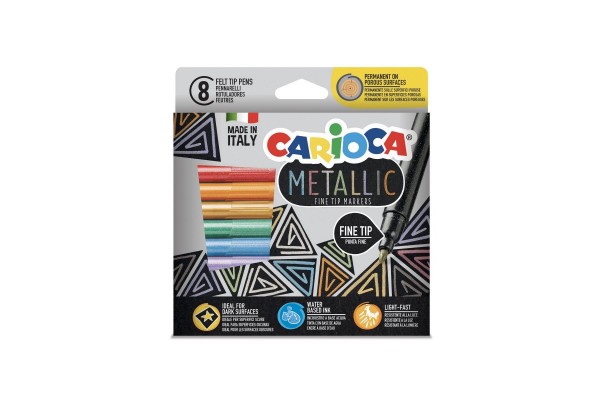 ΜΑΡΚΑΔΟΡΟΙ ΖΩΓΡΑΦΙΚΗΣ ΜΕΤΑΛΛΙΚΟΙ FINE TIP CARIOCA  8 ΧΡΩΜΑΤΑ 43162