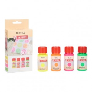 ΧΡΩΜΑΤΑ ΓΙΑ ΥΦΑΣΜΑ TEXTILE ΣΕΤ 4Χ50ML NEON ΧΡΩΜΑΤΑ ΓΙΑ ΥΦΑΣΜΑ TEXTILE ΣΕΤ 4Χ50ML NEON