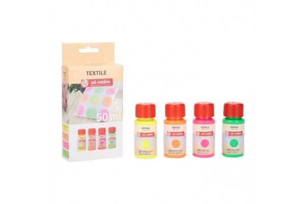 ΧΡΩΜΑΤΑ ΓΙΑ ΥΦΑΣΜΑ TEXTILE  ΣΕΤ 4Χ50ML NEON