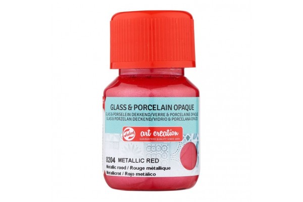 ΧΡΩΜΑ ΓΙΑ ΓΥΑΛΙ & ΠΟΡΣΕΛΑΝΗ ART CREATION OPAQUE 30ML 8204 METAL RED