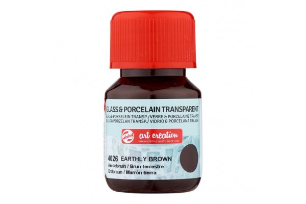 ΧΡΩΜΑ ΓΙΑ ΓΥΑΛΙ & ΠΟΡΣΕΛΑΝΗ ART CREATION TRANSPARENT 30ML 4026 EARTHLY BROWN