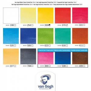 WATERCOLOUR POCKET BOX VAN GOGH ΣΕ ΠΑΣΤΙΛΙΕΣ 12+3 ΤΕΜ