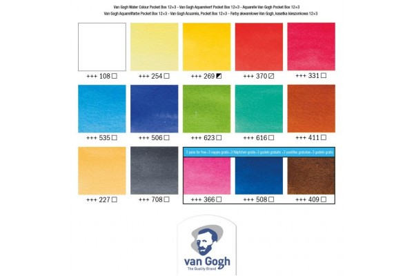 WATERCOLOUR POCKET BOX VAN GOGH ΣΕ ΠΑΣΤΙΛΙΕΣ 12+3 ΤΕΜ