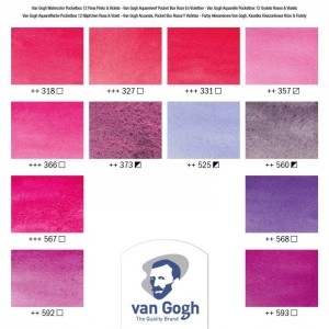 WATERCOLOUR POCKET BOX VAN GOGH ΣΕ ΠΑΣΤΙΛΙΕΣ 12ΤΕΜ Pinks & Violets