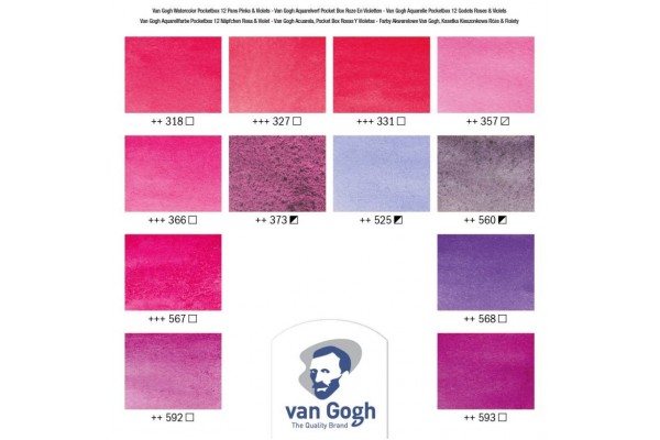 WATERCOLOUR POCKET BOX VAN GOGH ΣΕ ΠΑΣΤΙΛΙΕΣ 12ΤΕΜ Pinks & Violets