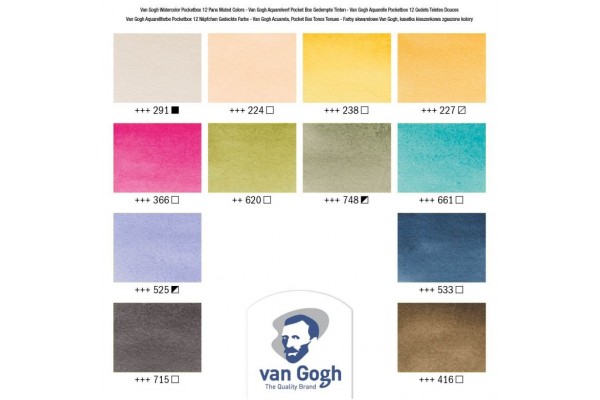 WATERCOLOUR POCKET BOX VAN GOGH ΣΕ ΠΑΣΤΙΛΙΕΣ 12ΤΕΜ Muted selection