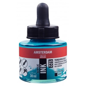 ΜΕΛΑΝΙ INK AMSTERDAM 30ml 522 TURQUOISE BLUE ΜΕΛΑΝΙ INK AMSTERDAM 30ml 522 TURQUOISE BLUE