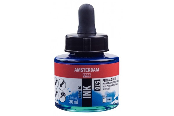 ΜΕΛΑΝΙ INK AMSTERDAM 30ml 570 PHTHALO BLUE