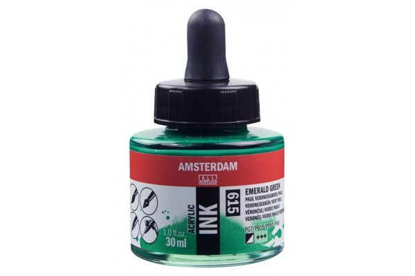 ΜΕΛΑΝΙ INK AMSTERDAM 30ml 615 EMERALD GREEN