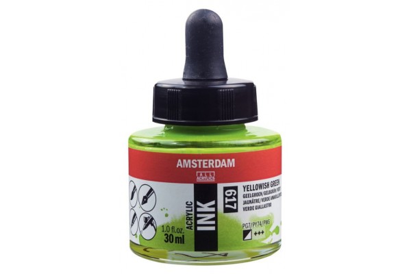 ΜΕΛΑΝΙ INK AMSTERDAM 30ml 617 YELLOWISH GREEN