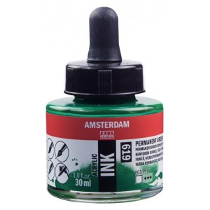 ΜΕΛΑΝΙ INK AMSTERDAM 30ml 619 PERMANENT GREEN DEEP ΜΕΛΑΝΙ INK AMSTERDAM 30ml 619 PERMANENT GREEN DEEP