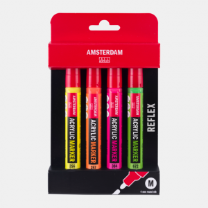 ΜΑΡΚΑΔΟΡΟΙ ΑΚΡΥΛΙΚΟΙ AMSTERDAM 4 X 4mm Reflex Set ΜΑΡΚΑΔΟΡΟΙ ΑΚΡΥΛΙΚΟΙ AMSTERDAM 4 X 4mm Reflex Set