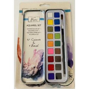 ΣΕΤ ΑΚΟΥΑΡΕΛΑΣ 18 ΧΡΩΜΑΤΑ ΣΥΝ 1 BRUSH ΣΕ ΜΕΤΑΛΛΙΚΟ ΚΟΥΤΙ ΣΕΤ ΑΚΟΥΑΡΕΛΑΣ 18 ΧΡΩΜΑΤΑ ΣΥΝ 1 BRUSH ΣΕ ΜΕΤΑΛΛΙΚΟ ΚΟΥΤΙ