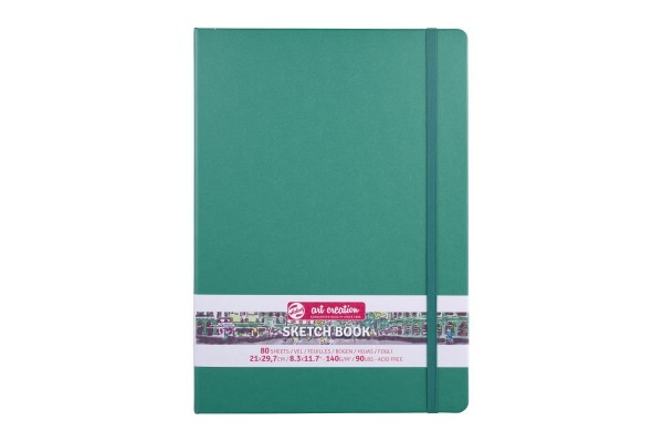 ΜΠΛΟΚ ΣΧΕΔΙΟΥ 21x30 Forest Green ΜΕ ΛΑΣΤΙΧΟ ART CREATION 140g 80 ΦΥΛΛΑ