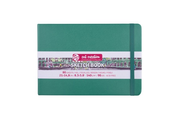 ΜΠΛΟΚ ΣΧΕΔΙΟΥ 15x21 Forest Green ΠΛΑΓΙΟ ΜΕ ΛΑΣΤΙΧΟ ART CREATION 140g 80 ΦΥΛΛΑ