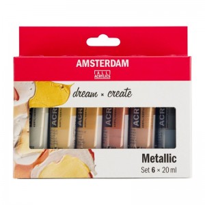 ΣΕΤ ΑΚΡΥΛΙΚΑ AMSTERDAM 6x20ml Metallic