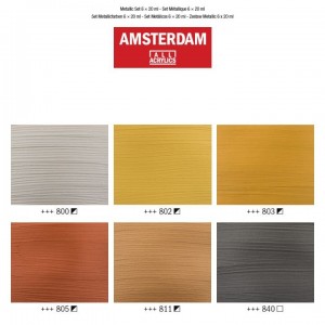 ΣΕΤ ΑΚΡΥΛΙΚΑ AMSTERDAM 6x20ml Metallic
